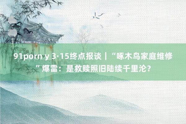 91porn y 3·15终点报谈｜“啄木鸟家庭维修”爆雷：是救赎照旧陆续千里沦？