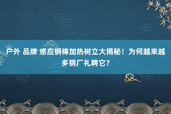 户外 品牌 感应钢棒加热树立大揭秘！为何越来越多钢厂礼聘它？