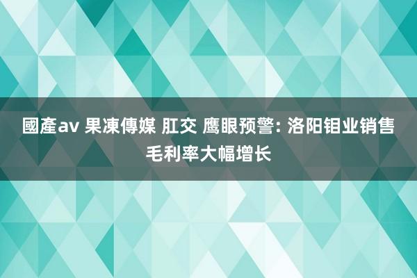 國產av 果凍傳媒 肛交 鹰眼预警: 洛阳钼业销售毛利率大幅增长