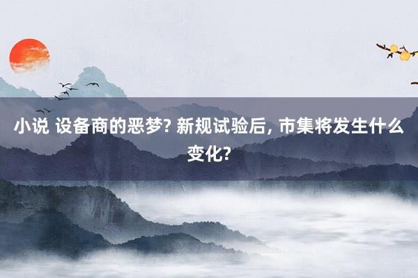 小说 设备商的恶梦? 新规试验后， 市集将发生什么变化?
