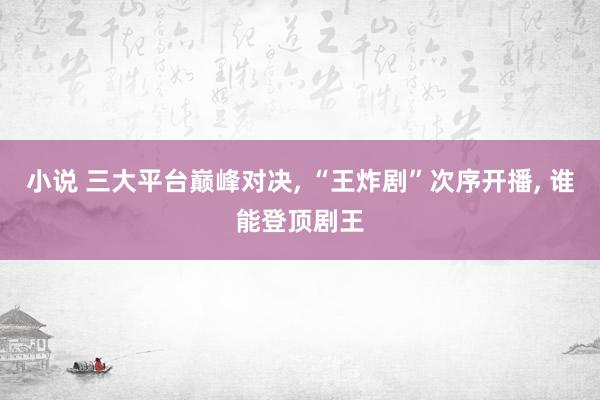 小说 三大平台巅峰对决， “王炸剧”次序开播， 谁能登顶剧王